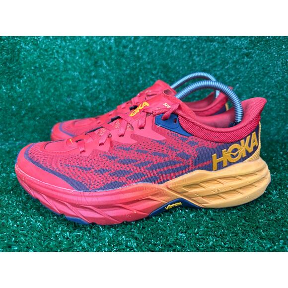 Hoka Speedgoat 5 Fiesta Radiant Yellow Running Shoe Men's Size US 7D - Picture 4 of 9